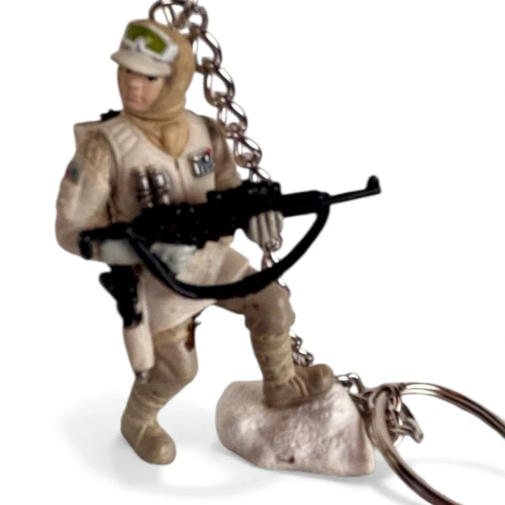 Purse Chain Star Wars Positionable Hoth Rebel Trooper with‎ Rifle Keychain